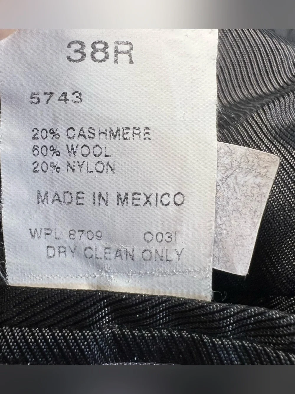 Oscar de la Renta Cashmere Wool Blend Blazer Suit Jacket Black 3 Button Mens 38R